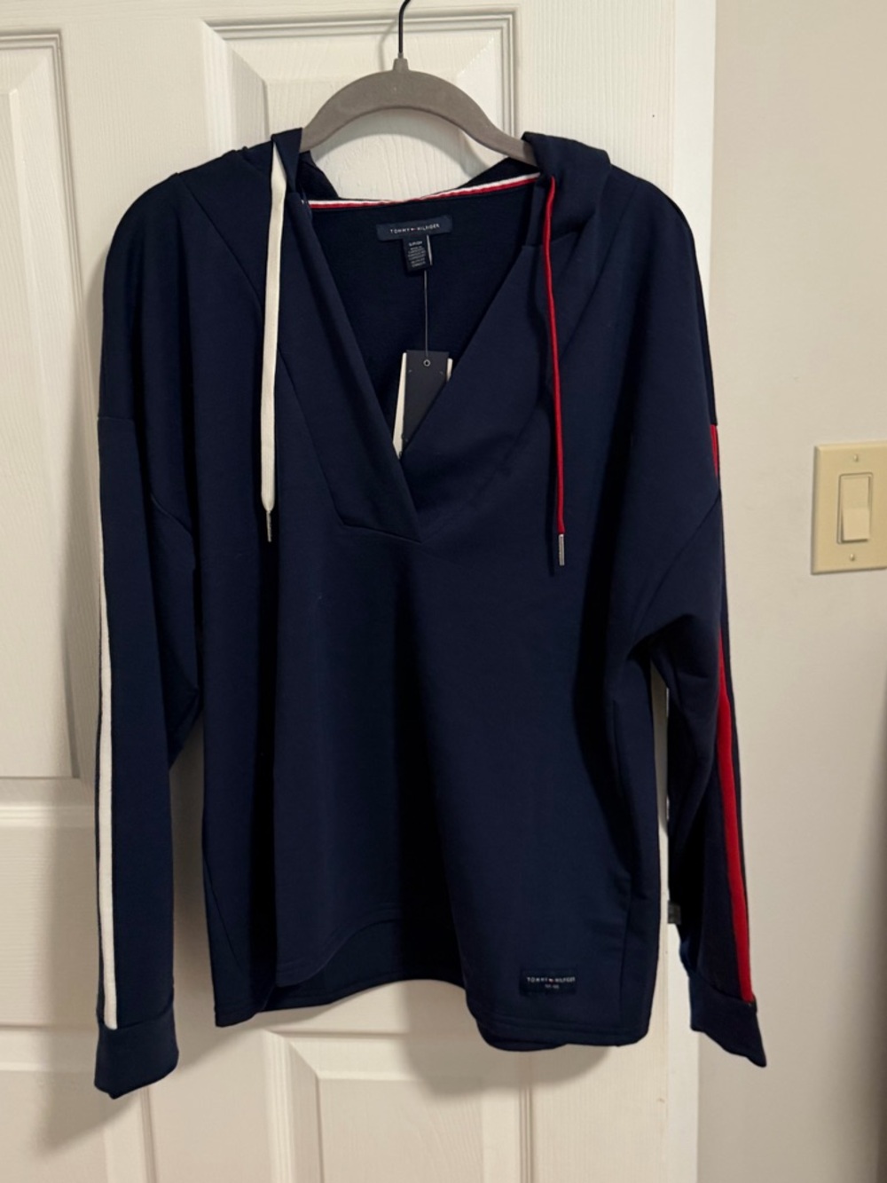 Tommy Hilfiger Navy Hooded Pullover Sweater